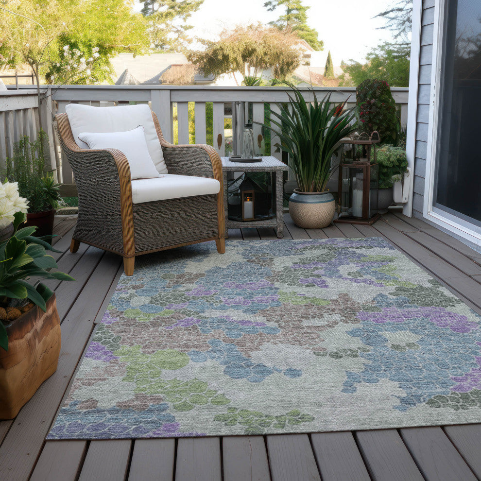 Machine Washable Indoor/Outdoor Chantille ACN1906 Blue 2'6" x 3'10" Rug