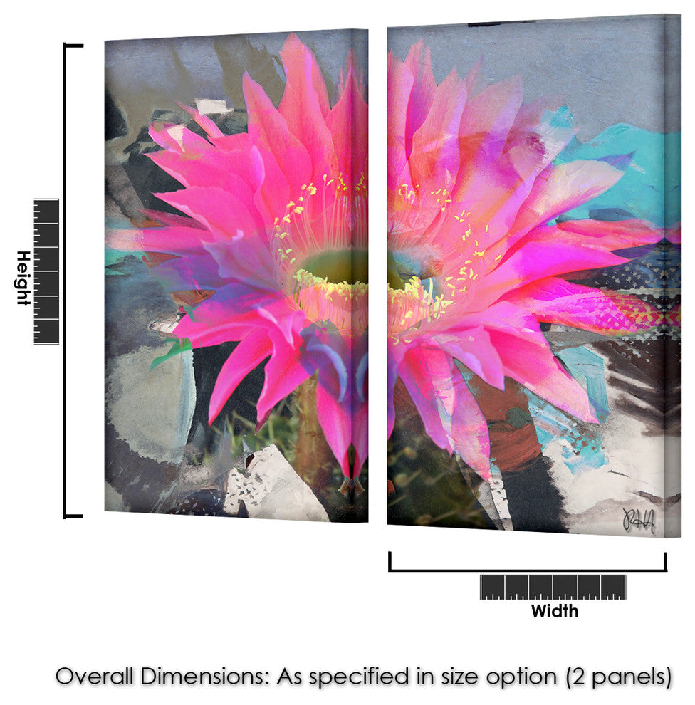 Painted Petals L Canvas Wall Art, 2-Piece Set, 24"x12"