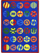 Kid Essentials Rug, Alphabet Patterns, 5'4"x7'8"