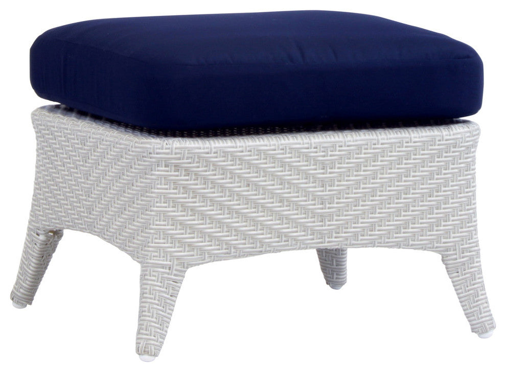Bahia Rustic White Ottoman, Sunsetter Capri
