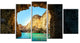 "Sea Through Rocky Cave Portugal" Seashore Wall Art, 60"x32", 5-Panels