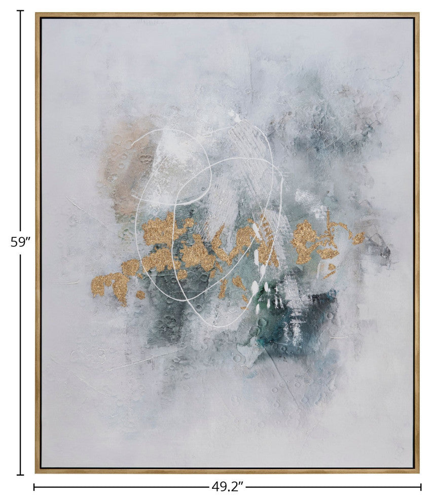 The Green Way Canvas Wall Art With Gold Frame