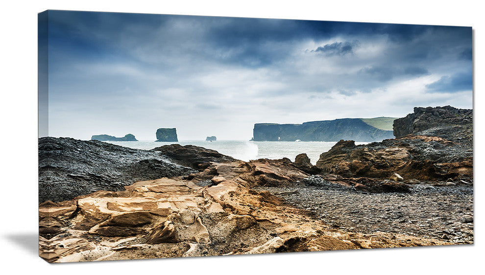 "Storm in Rocky Coast of Atlantic" Landscape Wall Art Canvas Print, 40"x20"