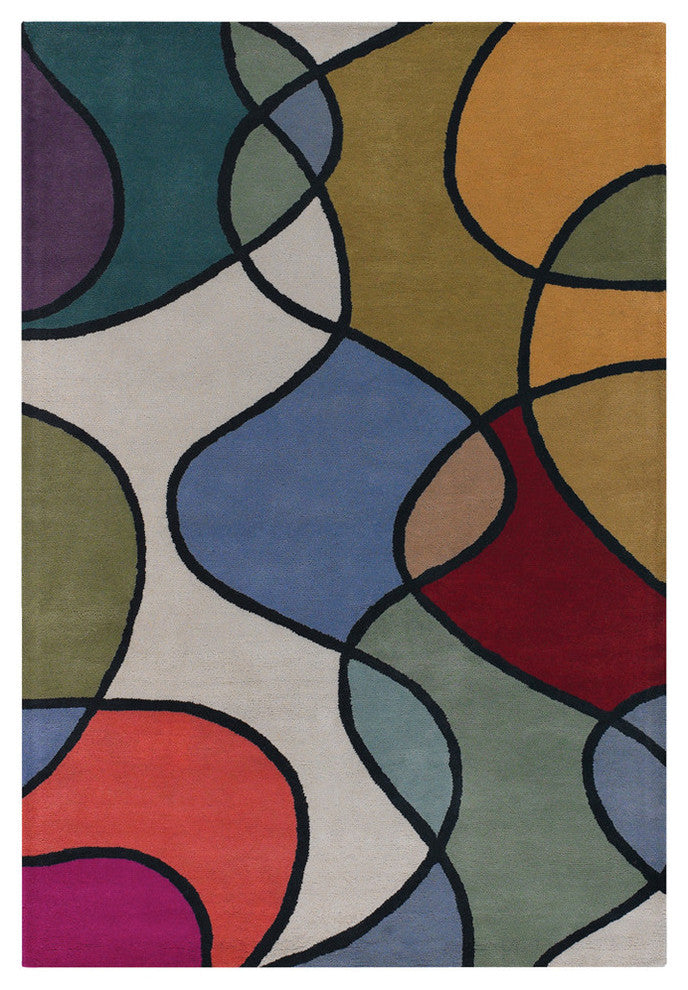 Bense Contemporary Area Rug, 7'9"x10'6" Rectangle