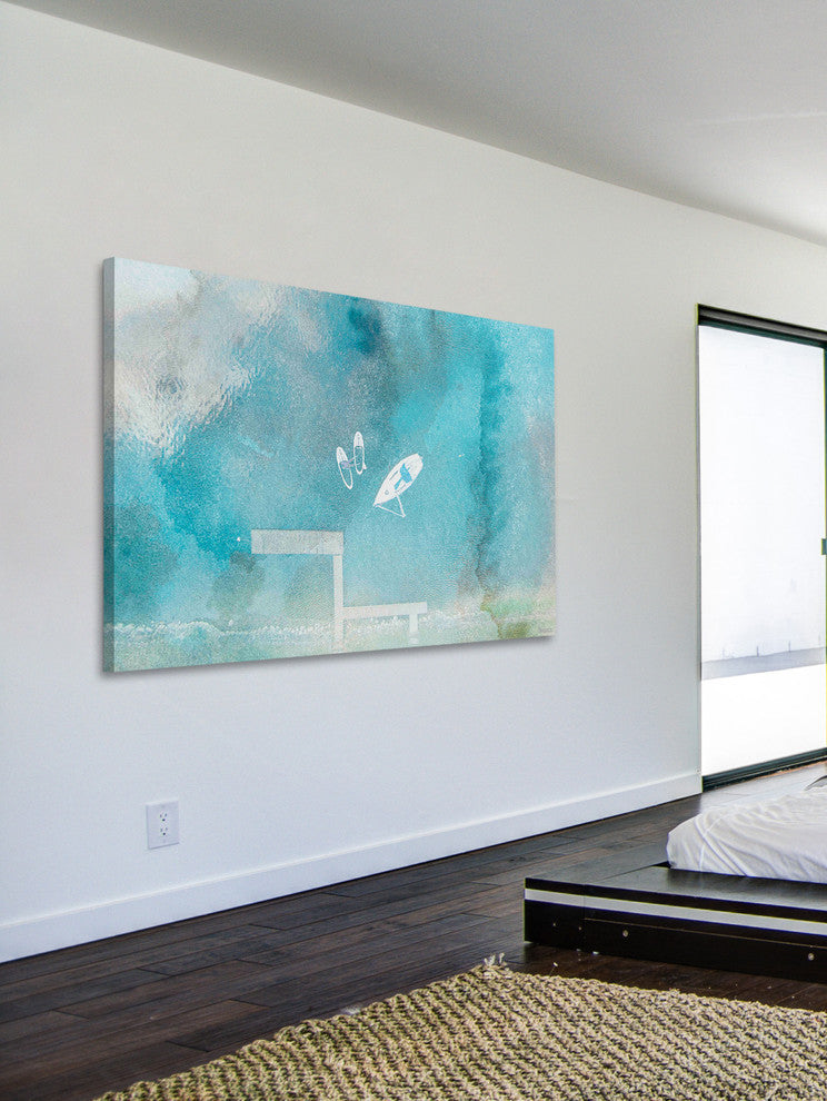 "Out on The Lake" Painting Print on Wrapped Canvas, 45"x30"