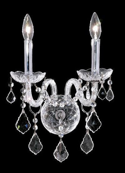 Elegant Alexandria Wall Sconce, Chrome Finish With Royal Cut Crystal