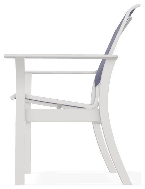 Leeward Sling Stackable Outdoor Dining Chair, Breeze/Snow