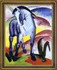 Franz Marc Blue Horse I - 21" x 28" Framed Premium Canvas Print