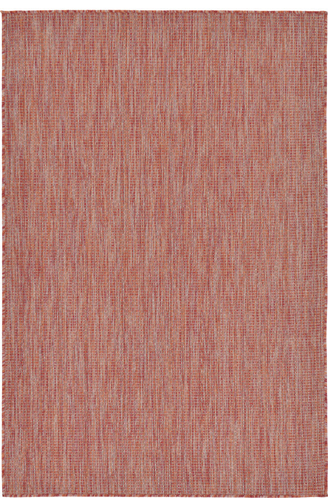Unique Loom Rust Red Solid Outdoor 4' 0 x 6' 0 Area Rug