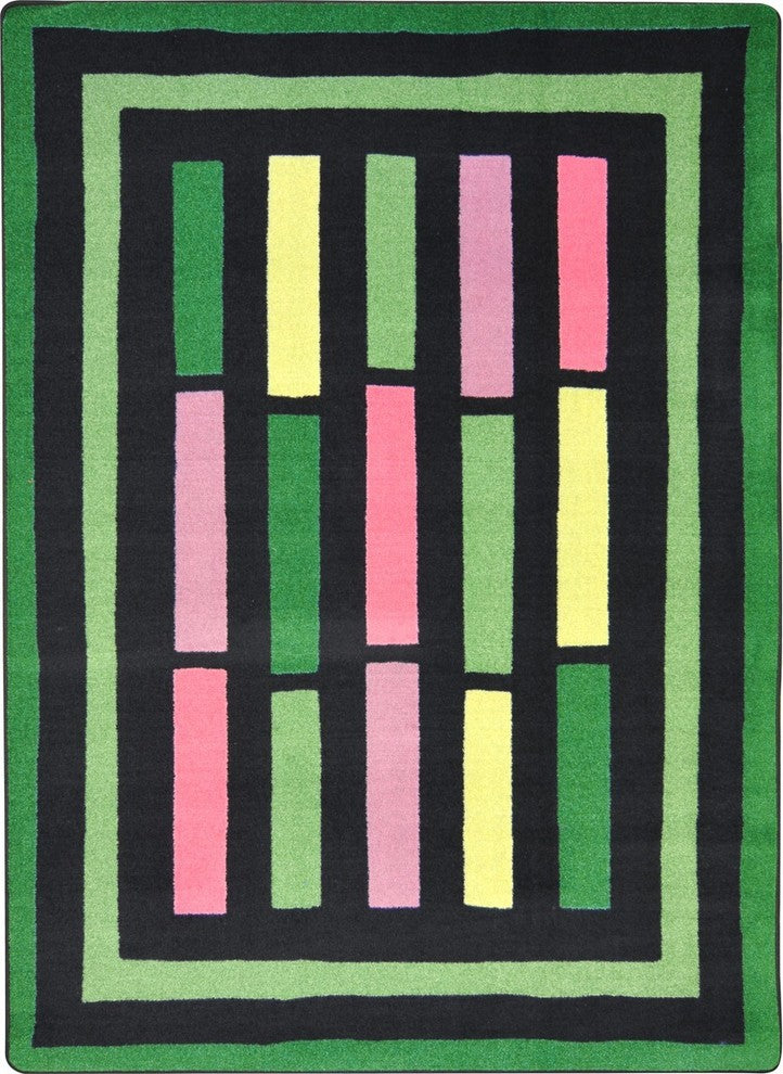 Kid Essentials Rug, Traffic Jam, Green, 5'4"x7'8"