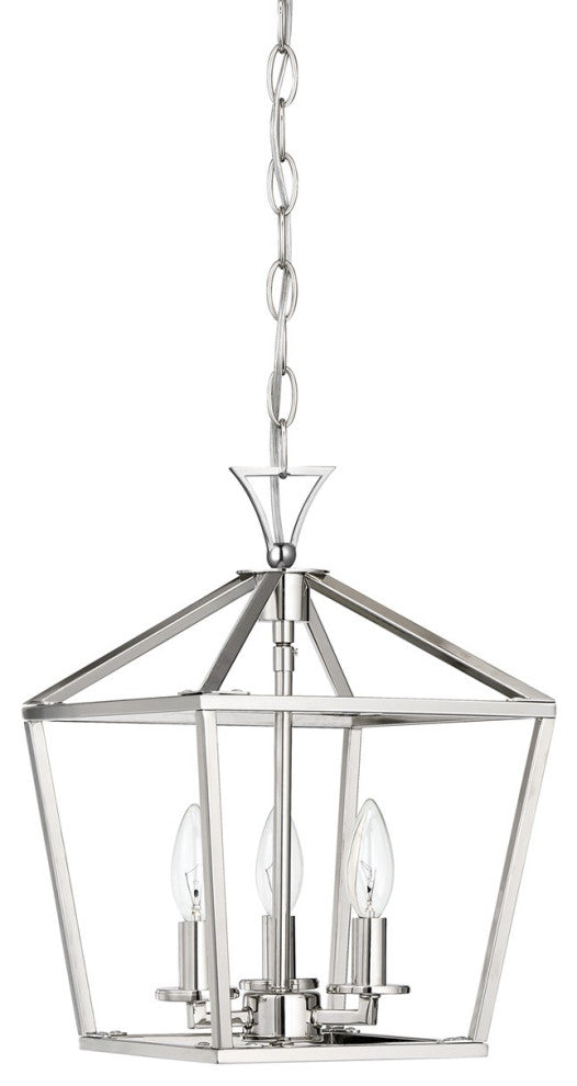 Polished Nickel Three Light Pendant from the Townsend Collection