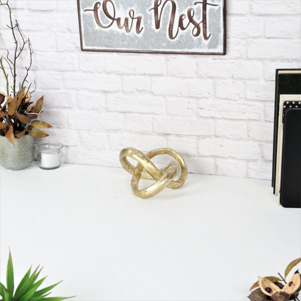 Kompo Modern Gold Abstract Infinite Knot Decor