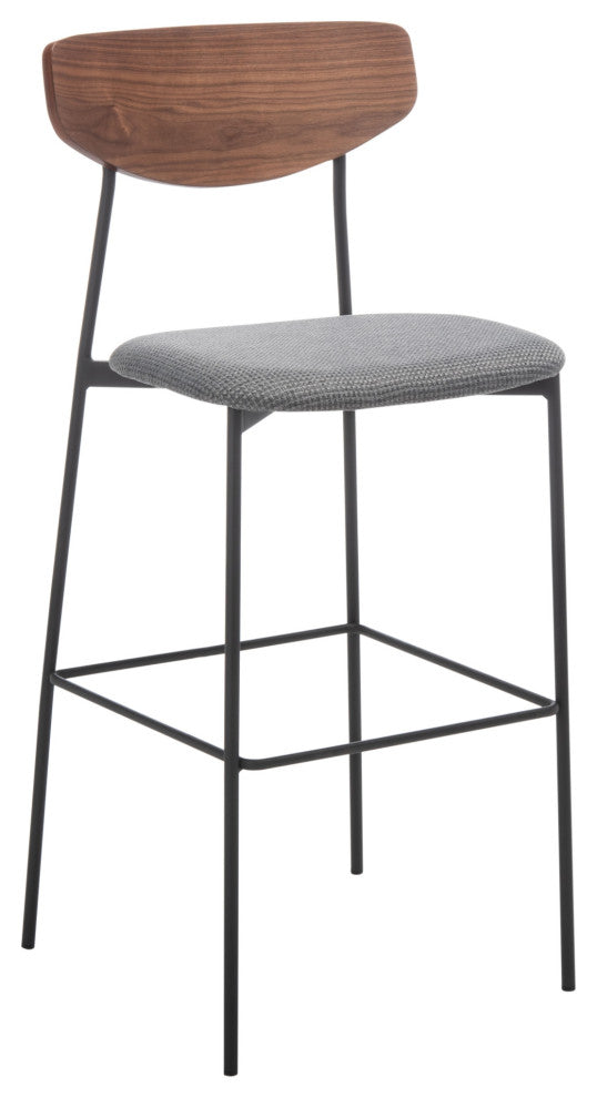 Safavieh Ryker Barstool, Walnut/Grey