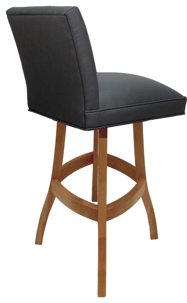 Swivel Wood Counter, Bar or Extra Tall Stool - Sommerville on S-Base, Gray Vinyl - Honey, 26"