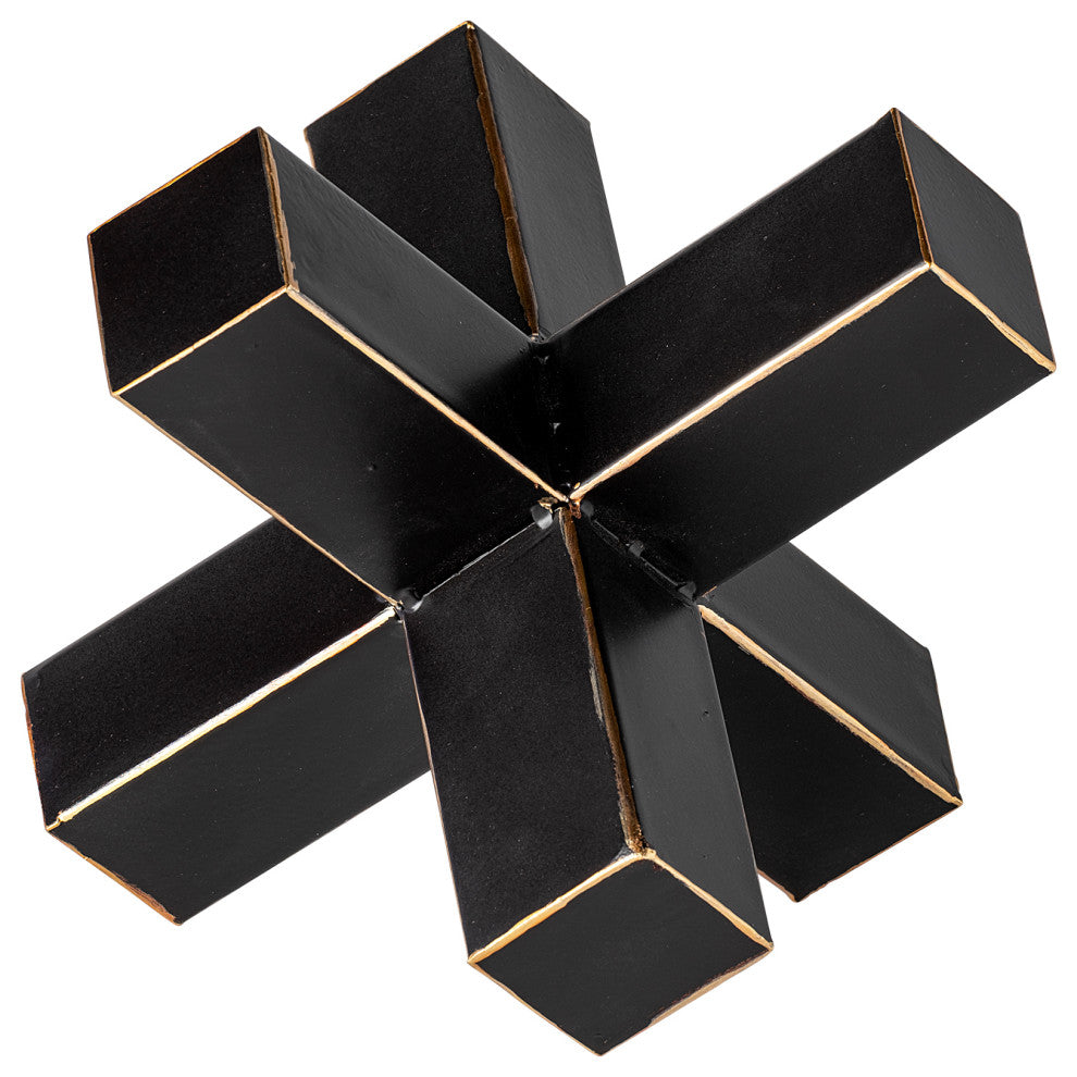 Abel, Large, 9Lx9W Black Metal Jack With Gold Accents