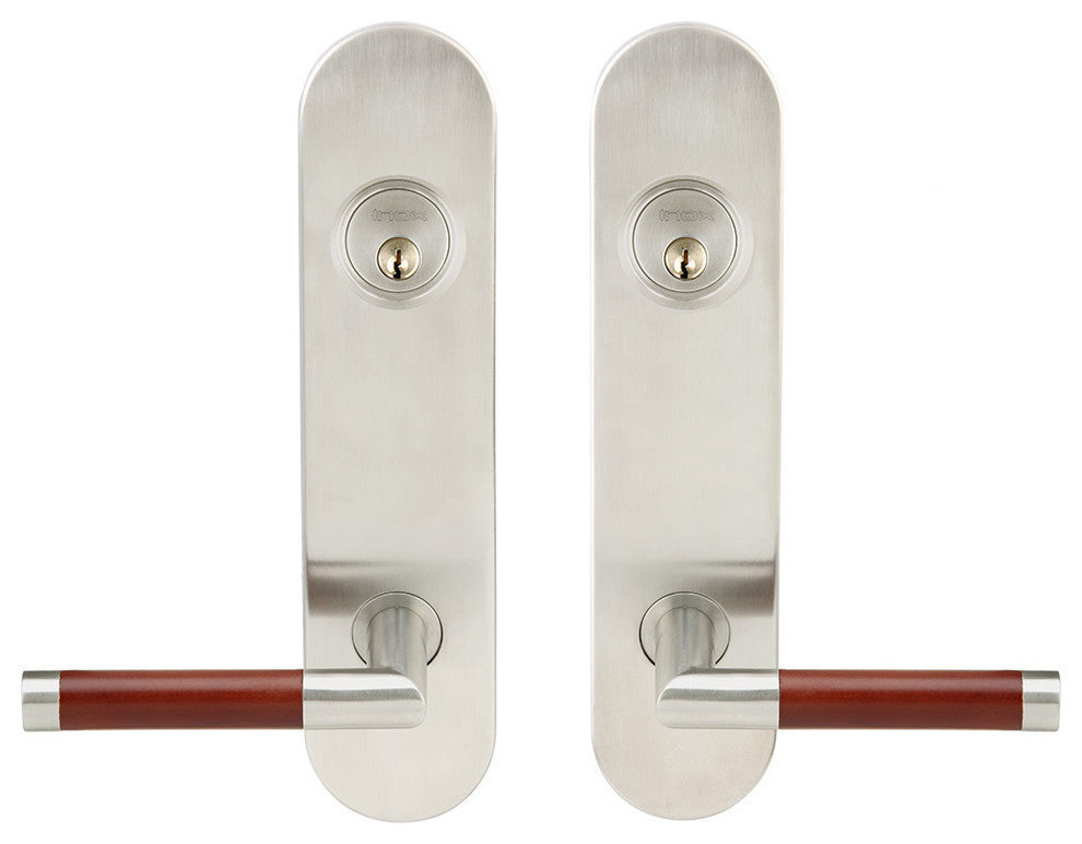 Cabernet Lever, Tubular Entry, Double Cylinder, Satin Stainless Steel