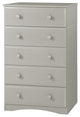Essentials Five Drawer Chest, Gray Finish