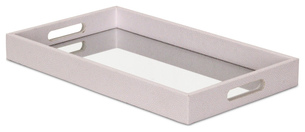 Bubble Mirrored Tray, Black, 15.75", White