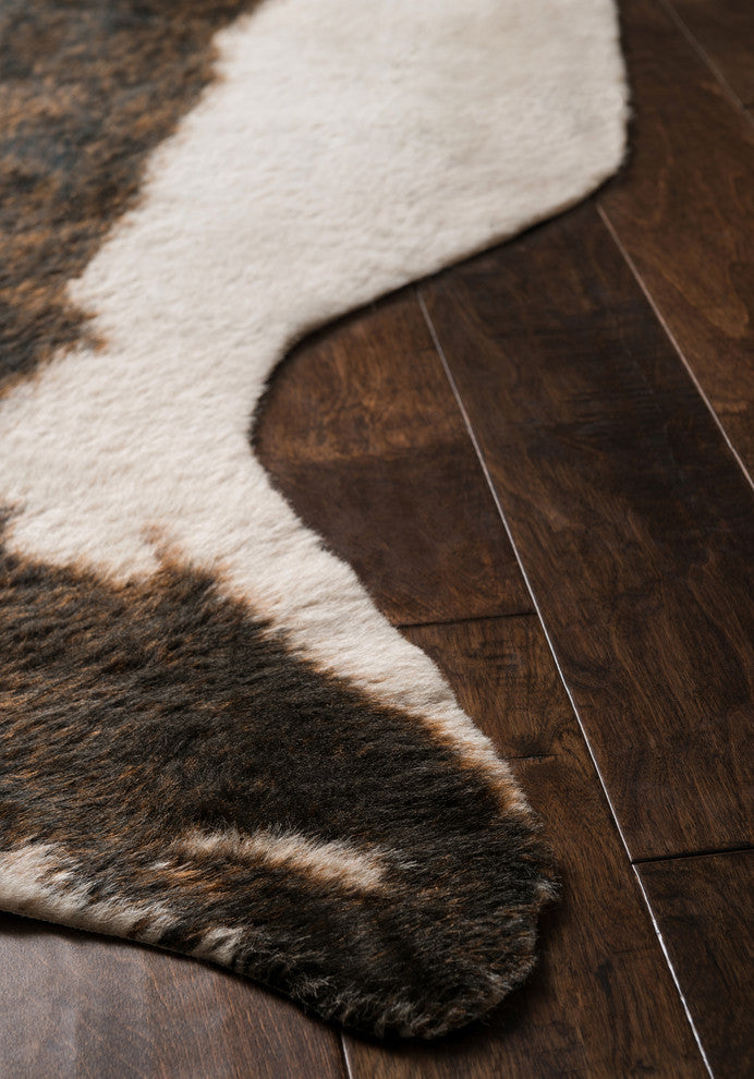 Southwestern Faux Cowhide Grand Canyon Area Rug, Beige/Brown, 5'x6'6"