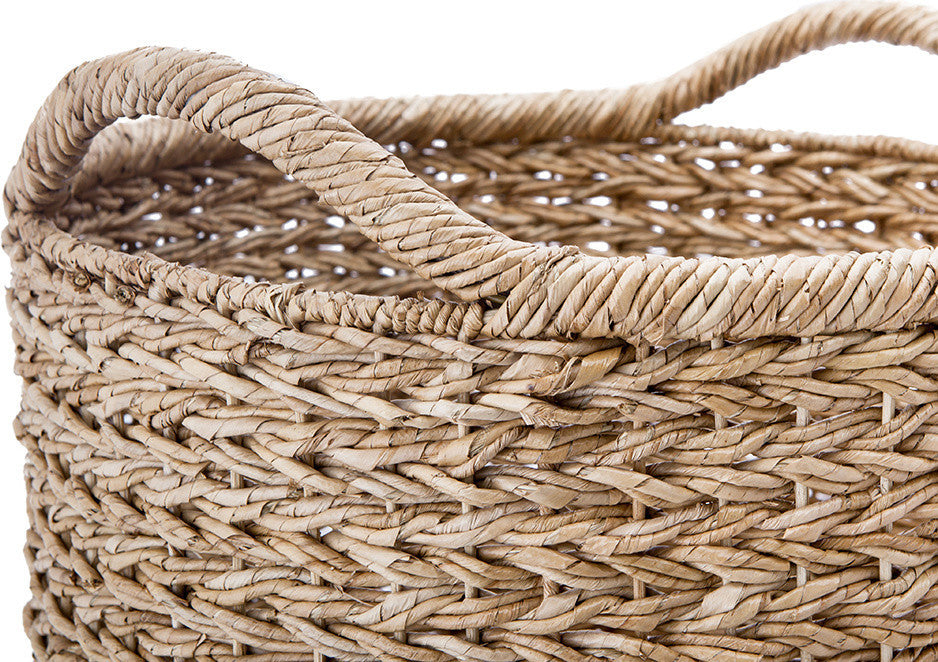 Extra Large Handwoven Decorative Storage Basket, Twisted Sea Grass