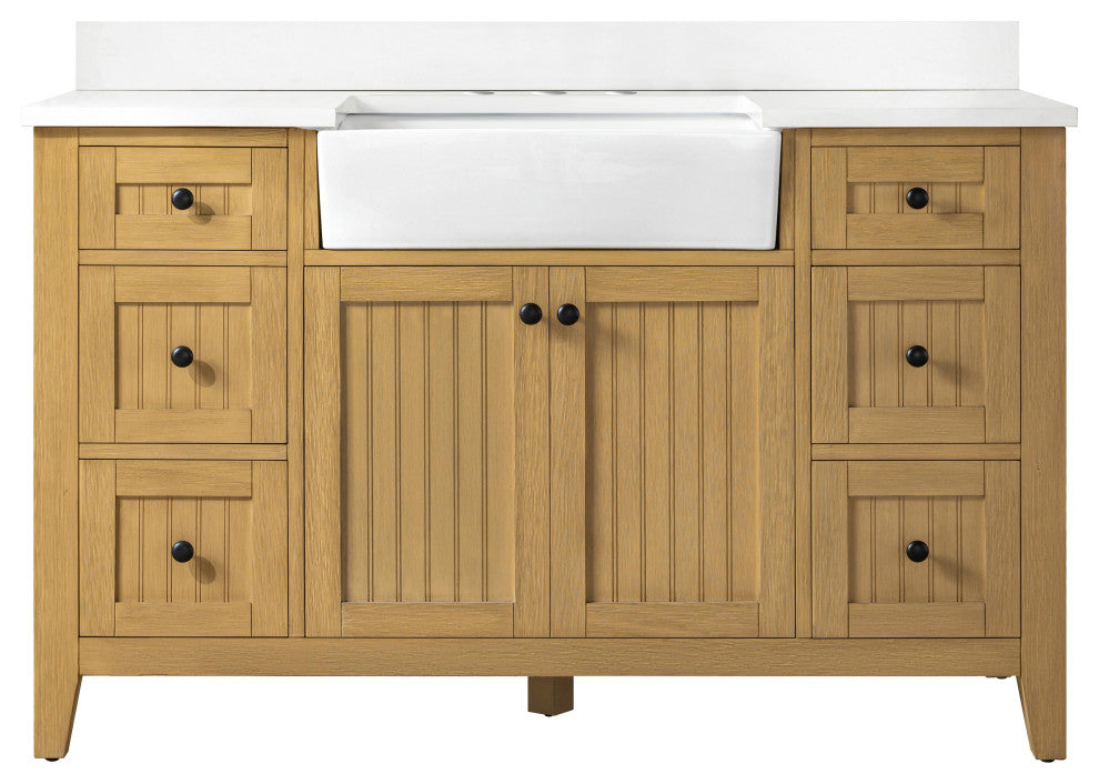 Burbank 54" Single Vanity, Oak