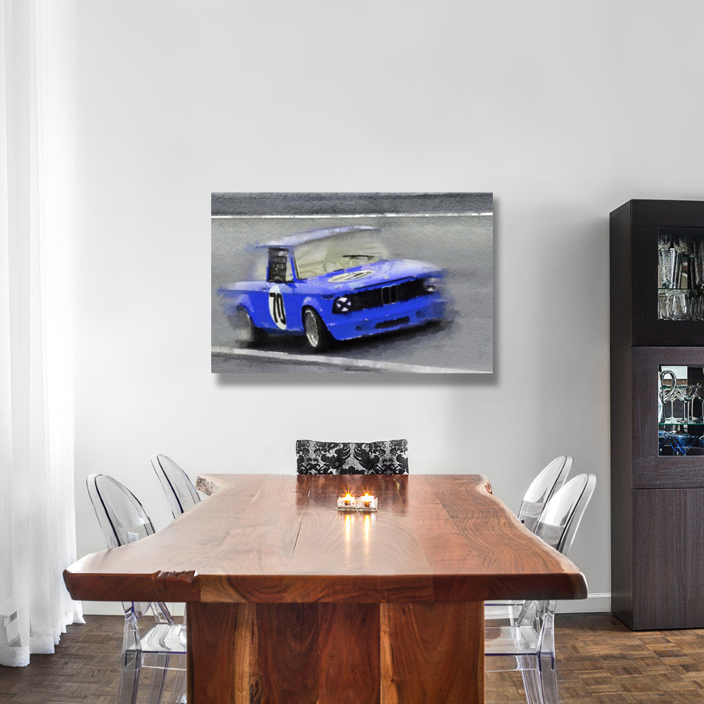 "1969 BMW 2002 Racing Watercolor" Fine Art Print