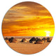 Colorful African Village Huts View, Landscape Round Wall Art, 11"