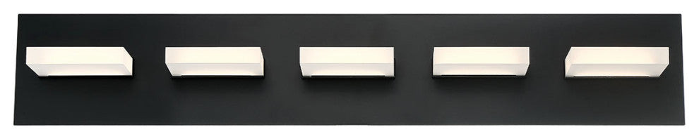 5 Light Contemporary Vanity, Black