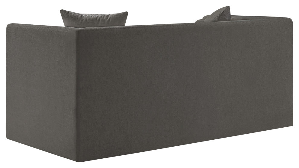 Everett Upholstered Loveseat, Grey, Chenille Fabric