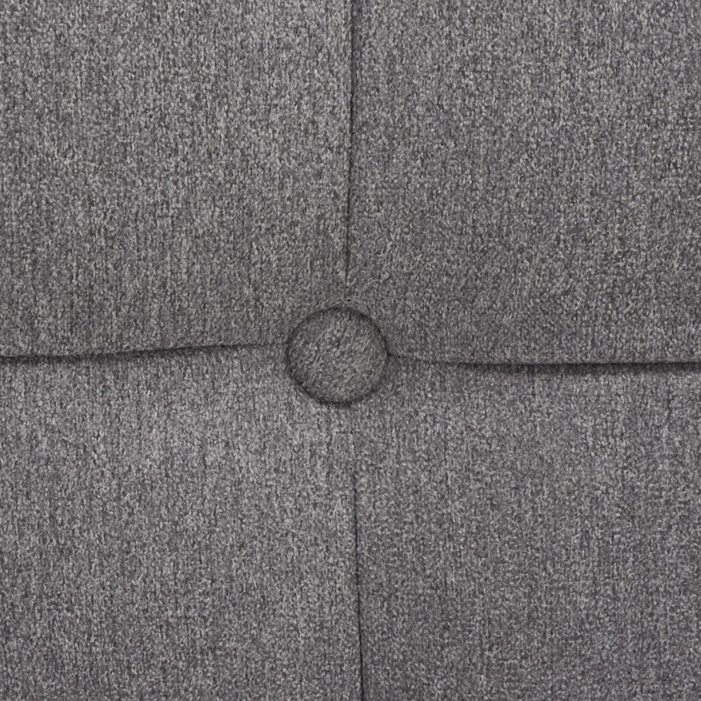 Safavieh Couture Damian Tufted Bench, Light Grey