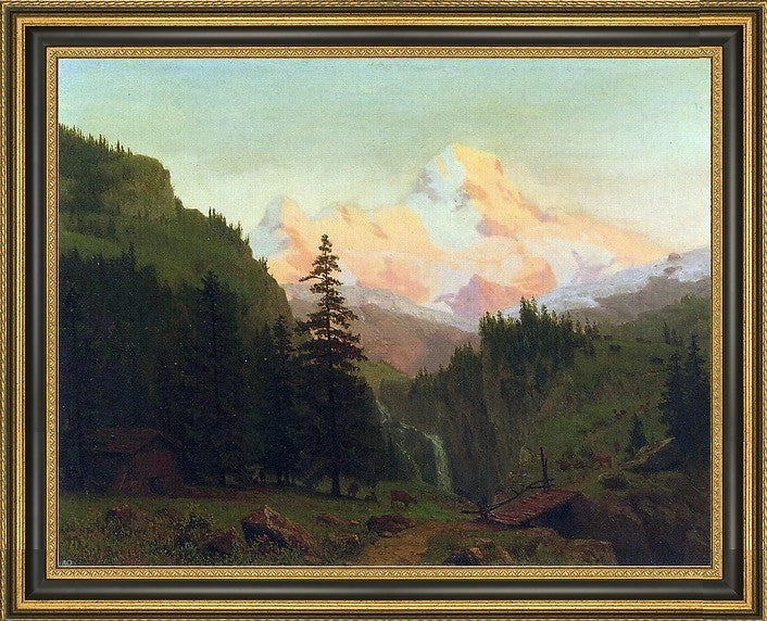Albert Bierstadt Landscape Framed Premium Canvas Print, 21"x28"