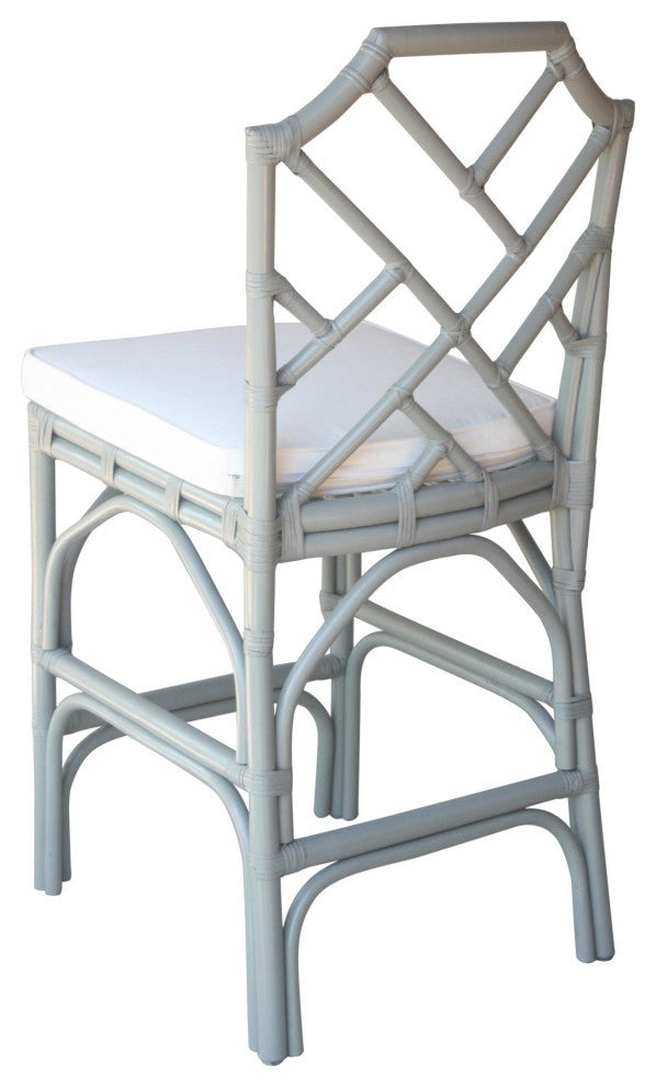 Kara Rattan Counter Stool, Set of 2, Gray