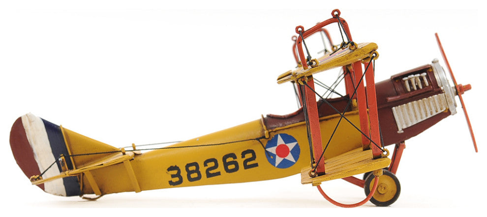 1918 Yellow Curtiss JN-4 1:24 Collectible Metal scale model Airplane