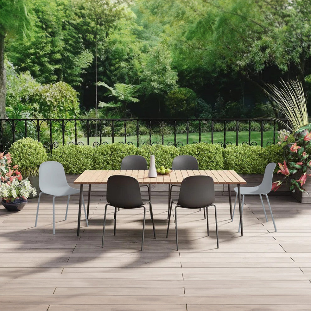 Set of 4 Stackable Modern Dining Stacking Chairs Plastic Metal Chrome Legs, Gray