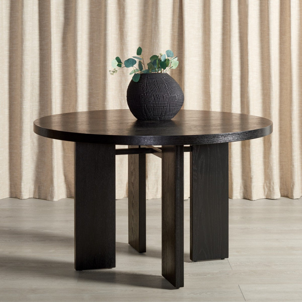 Safavieh Couture Calamaria Round Wood Dining Table, Black