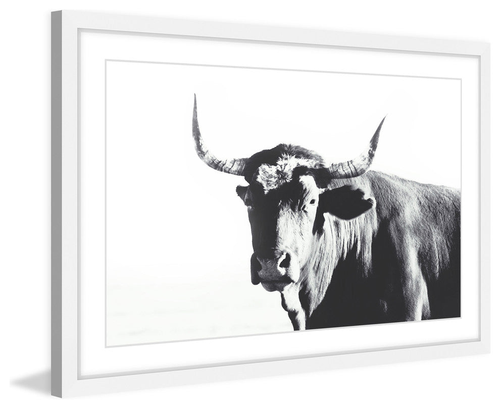 Marmont Hill, "Steer Face" Framed Painting Print, 45x30