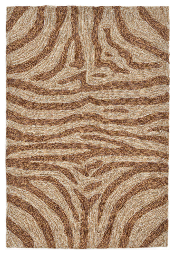 Ravella Zebra Indoor/Outdoor Rug, Brown, 2'x3'