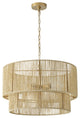 Farmhouse Gold 4-Light Paper Rope Craft Pendant Light