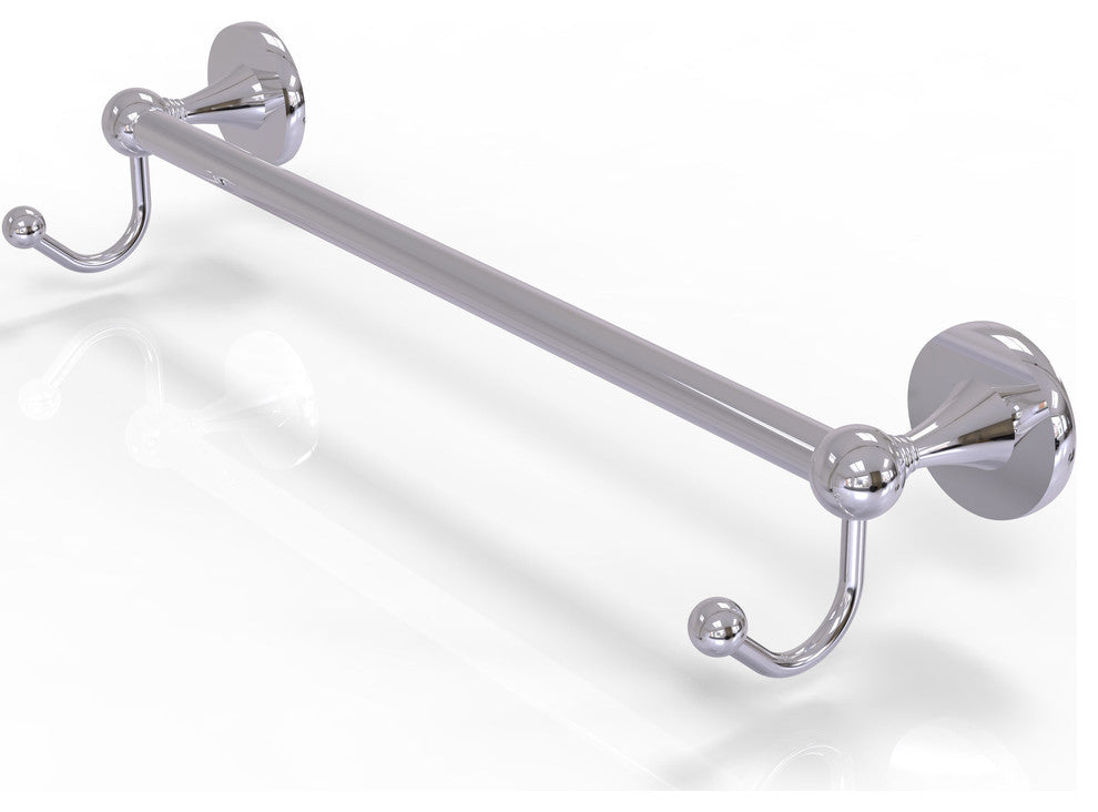 Shadwell 18" Towel Bar with Integrated Hooks, Polished Chrome