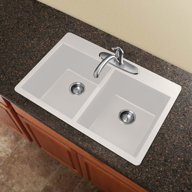 33.0625-in x 22.0625-in Drop-in Radius Granite Kitchen Sink
