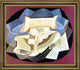 Juan Gris The Blue Cloth - 16" x 20" Framed Premium Canvas Print