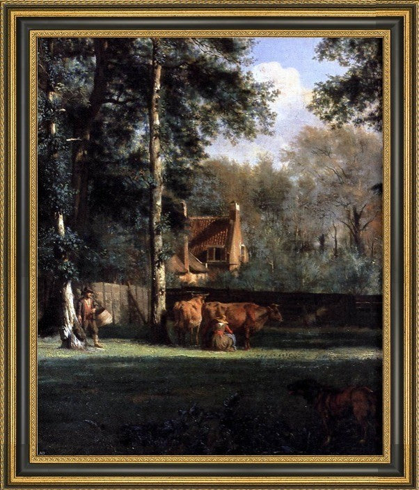 Adriaen Van de Velde the Farm Framed Premium Canvas Print, 16"x20"