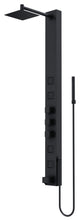 Bowery 58" H x 5" W 4-Jet Shower Panel with Square Shower Head and Tub Filler, Matte Black