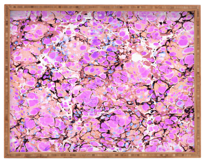Amy Sia Marble Bubble Lilac Rectangular Tray, 18"x14"