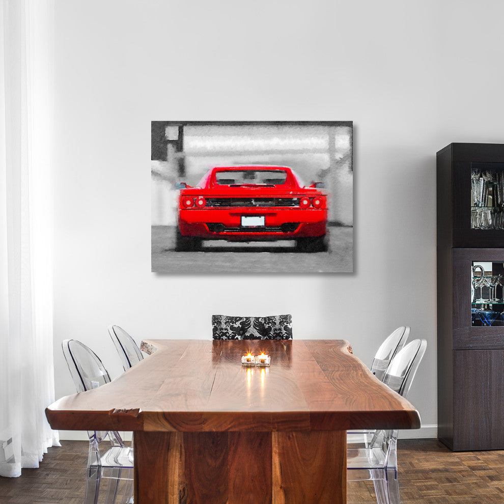 "Ferrari F512 Rear Watercolor" Fine Art Print