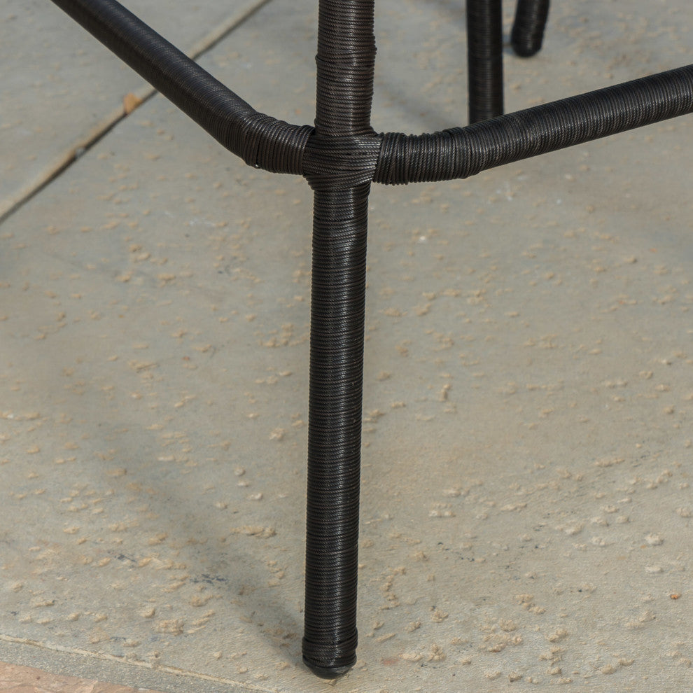 GDF Studio Trestle Outdoors Dark Brown Wicker Bar Stools, Set of 2
