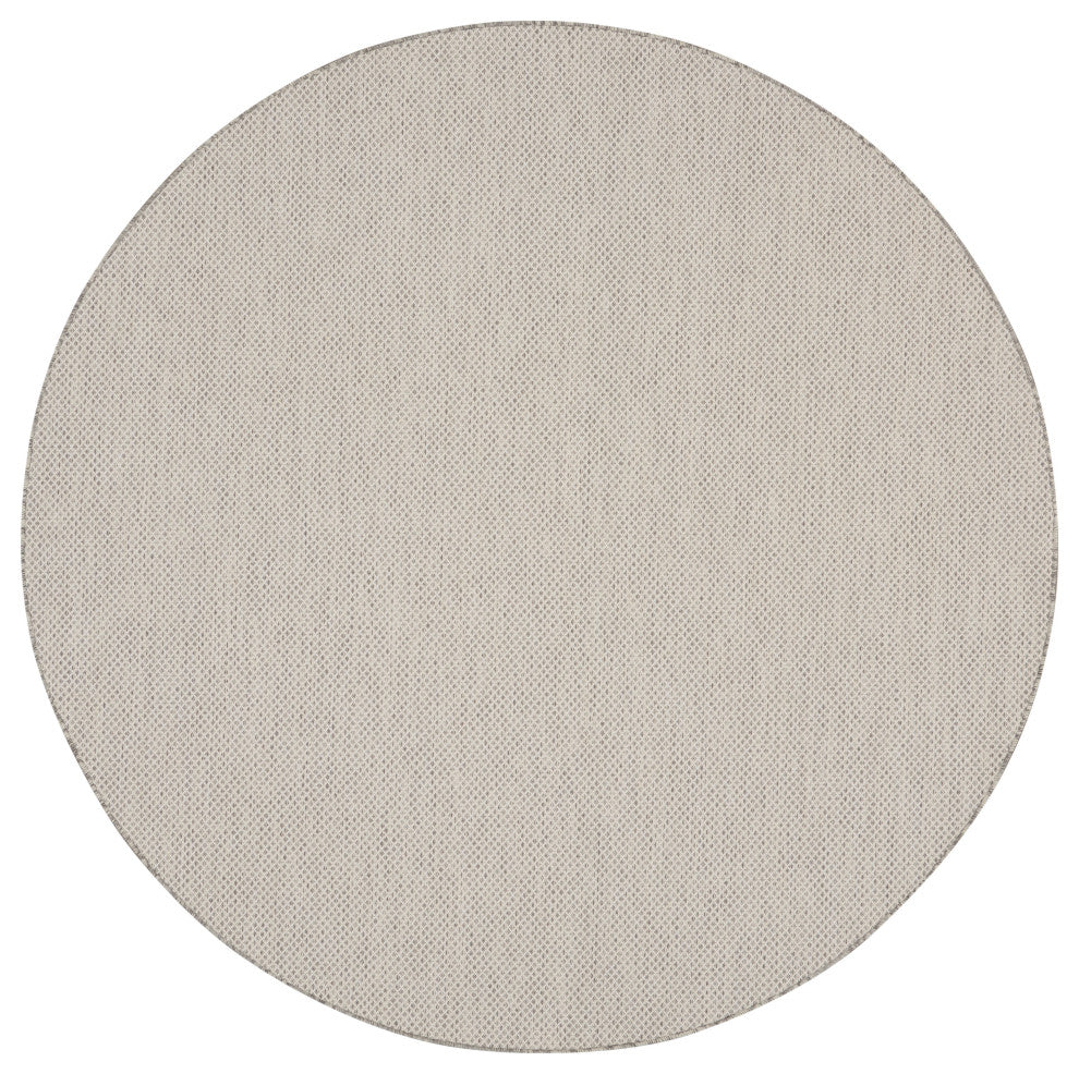 Nourison Courtyard 8' x Round Ivory/Silver Modern Rug