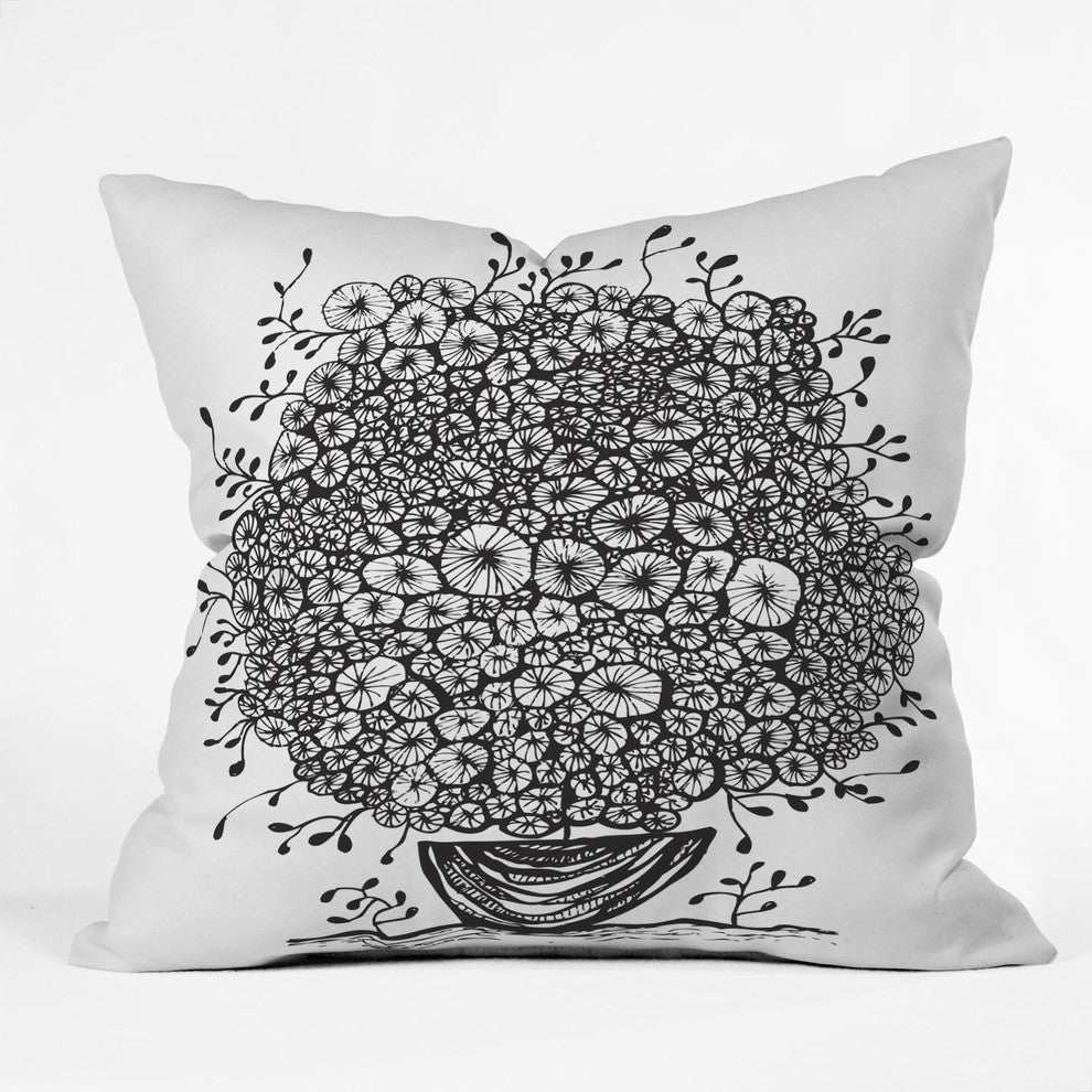 Julia Da Rocha Bouquet Of Flowers 1 Outdoor Throw Pillow