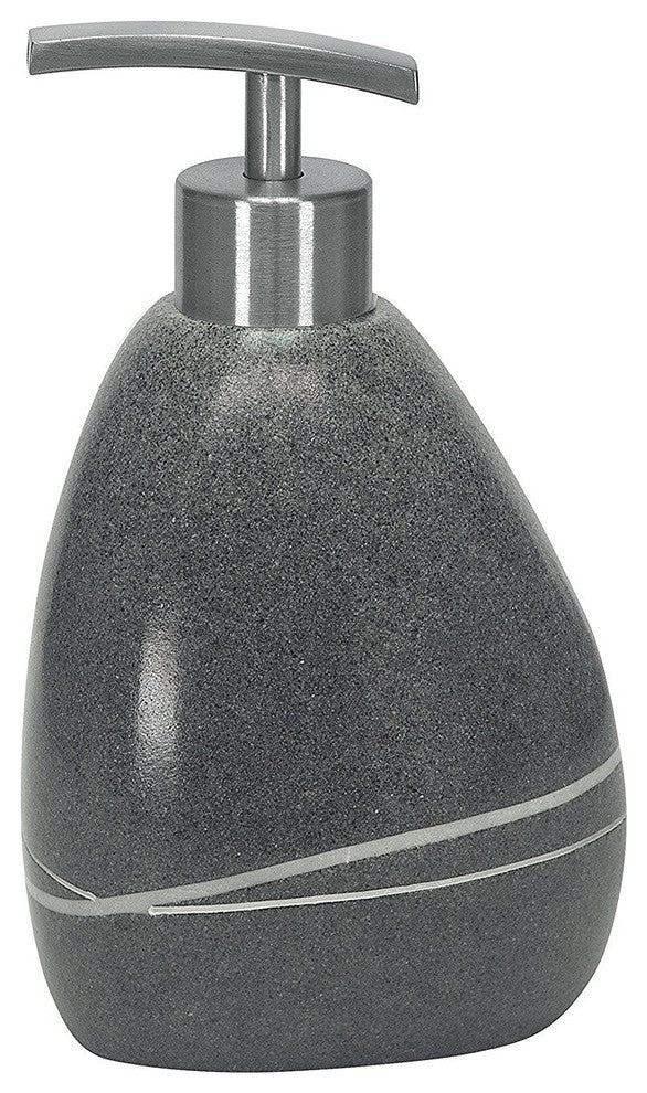 Unique Stone Bath Accessories, Stones, Soap Dispenser, Dark Gray