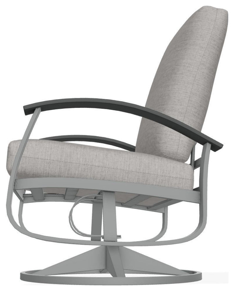 Belle Isle Cushion Outdoor Swivel Rocker, Rain Graystone/Graphite